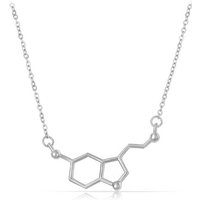 Made by Nami Kette mit Anhänger Serotonin Anhänger Kette Damen Silber Edelstahl, 40 cm lang mit 5 cm Verstellkette Geschenk für Frauen von Made by Nami