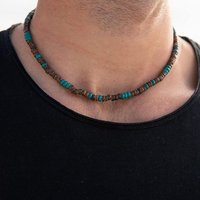 Made by Nami Perlenkette Surfer Halskette mit echten Kokosnussperlen, Herren Damen Strand Schmuck Wasserfest von Made by Nami