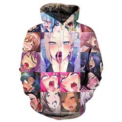 Anime Ahegao lustiges 3D Alle über Drucken Hoodies Jogger Hipster Sexy Cartoon Street Wear Bekleidung Farbe ahegao Hoodies L von Madela