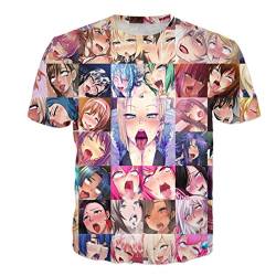 Anime Ahegao lustiges 3D Alle über Drucken Hoodies Jogger Hipster Sexy Cartoon Street Wear Bekleidung Farbe ahegao t Shirt L von Madela