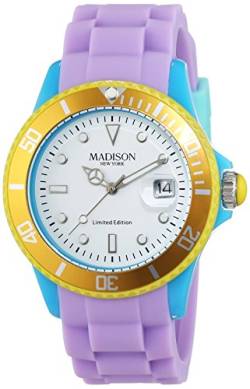 Madison Unisex Datum klassisch Quarz Uhr mit Gummi Armband U4484 von Madison