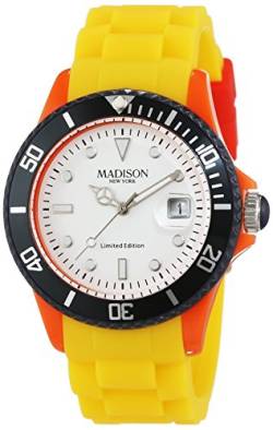 Madison Unisex Datum klassisch Quarz Uhr mit Gummi Armband U4484C von Madison