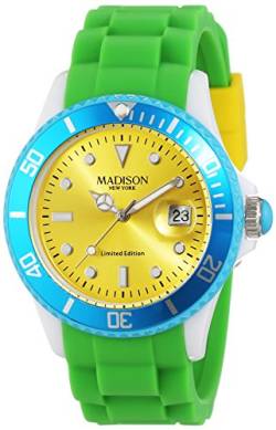 Madison Unisex Datum klassisch Quarz Uhr mit Gummi Armband U4484G von Madison
