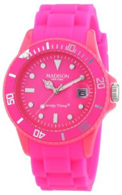 Madison Unisex Datum klassisch Quarz Uhr mit Gummi Armband U4503-48 von Madison