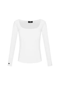 Madnezz House Damen Shirt Longsleeve, Quadratischer Ausschnitt, Lange Ärmel, weiß Farbe, Größe S von Madnezz House