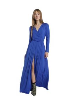 Madnezz House Women's Anastasia Damenkleid, V-Ausschnitt, Elastische Taille, Maxi-Länge Dress, Blau, XL von Madnezz House