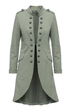 Madonna Damen Blazer Damenjacke Admiral Jacke Military Army Style Lang S - XXL XXXL, Khaki, XL/42 von Madonna