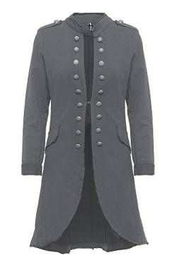 Madonna Damen Blazer Damenjacke Admiral Jacke Military Army Style Lang S -XXL XXXL (Dark Grey, 5XL) von Madonna