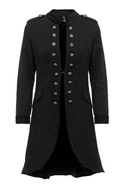 Madonna Damen Blazer Damenjacke Admiral Jacke Military Army Style Lang S -XXL XXXL (schwarz, XXXL /46) von Madonna