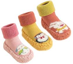 Maeau 3pcs Wintersocken Kleinkind Weiche Barfußschuhe Mädchen Rutschfest Socken Schuhe Baumwolle Junge Krabbelschuhe Baby 1.5-2 Jahre von Maeau