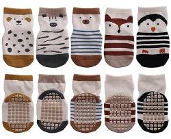 Maeau Stoppersocken Baby Junge 1-3 Jahre Rutschfeste Socken für Baby Mädchen Anti Rutsch Socken Baumwolle Cartoon ABS Socken Sneaker Kleinkinder Gelb Krabbelsocken Kinder Blau Sportsocken Neugeborene von Maeau