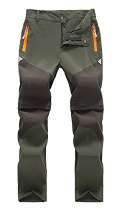 Maeau Wanderhose Jungen Zip Off Outdoorhose Jungen Kurz Sommer Softshellhose Wasserdicht Trekkinghose Jungen Arbeitshose Jungen Kurz Freizeithose Funktionshose Zip Off von Maeau