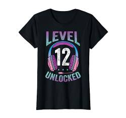 Mädchen Gamerin Level 12 Jahre Geburtstagsshirt Zockerin T-Shirt von Mädchen Gamerin Geburtstag Coole Zocker Geschenke