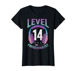 Mädchen Gamerin Level 14 Jahre Geburtstagsshirt Zockerin T-Shirt von Mädchen Gamerin Geburtstag Coole Zocker Geschenke