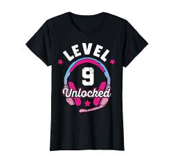 Mädchen Gamerin Level 9 Jahre Geburtstagsshirt Zockerin T-Shirt von Mädchen Gamerin Geburtstag Coole Zocker Geschenke