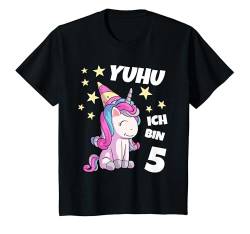 Kinder 5. Geburtstag Geburtstagsshirt 5 Jahre Mädchen Einhorn T-Shirt von Mädchen Geburtstag Outfit & Geburtstagsshirt Kind