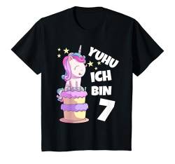 Kinder 7. Geburtstag Geburtstagsshirt 7 Jahre Mädchen Einhorn T-Shirt von Mädchen Geburtstag Outfit & Geburtstagsshirt Kind