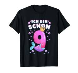 9. Geburtstag, Mädchen, Meerjungfrau Flosse, Nummer 9 T-Shirt von Mädchen Geburtstag by Content Design Studio