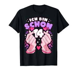Geburtstag 14 Jahre, K-Pop Fingerherz, Saranghae T-Shirt von Mädchen Geburtstag by Content Design Studio