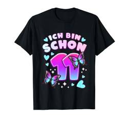 Geburtstag Mädchen 11 Jahre, Schmetterlinge und Nummer 11 T-Shirt von Mädchen Geburtstag by Content Design Studio