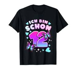 Geburtstag Mädchen 12 Jahre, Schmetterlinge und Nummer 12 T-Shirt von Mädchen Geburtstag by Content Design Studio