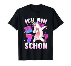 Geburtstag Mädchen 7 Jahre alt, Einhorn, Nummer 7 T-Shirt von Mädchen Geburtstag by Content Design Studio