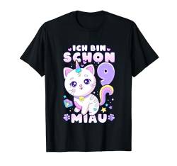 Geburtstag Mädchen 9 Jahre alt, Katze, Einhorn T-Shirt von Mädchen Geburtstag by Content Design Studio