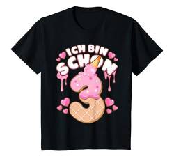 Kinder Mädchen 3 Jahre, Ich bin schon 3, Eiscreme, Nummer 3 T-Shirt von Mädchen Geburtstag by Content Design Studio