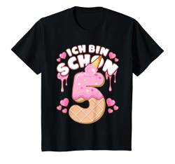 Kinder Mädchen 5 Jahre, Ich bin schon 5, Eiscreme, Nummer 5 T-Shirt von Mädchen Geburtstag by Content Design Studio