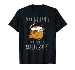 Offizielles Schlafshirt Hund Katze Personalisiert Maximilian T-Shirt von Männer Namen Vorname Geschenk Personalisiert Shirt