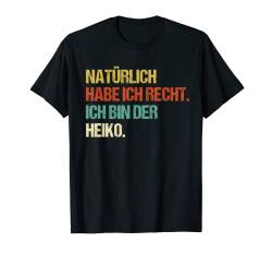 HEIKO TShirt Lustiger Spruch Vorname Männer Name T-Shirt von Männer Vornamen Designs & Namen