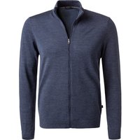 Maerz Herren Cardigan blau Merinowolle unifarben von Maerz