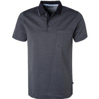 Maerz Herren Polo-Shirt blau Baumwoll-Jersey meliert von Maerz