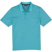 Maerz Herren Polo-Shirt blau Baumwolle meliert von Maerz