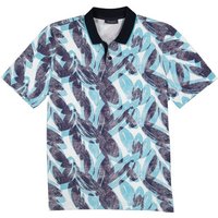 Maerz Herren Polo-Shirt blau Baumwoll-Piqué gemustert von Maerz