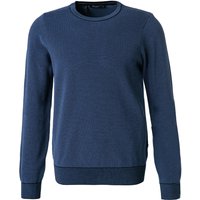 Maerz Herren Pullover blau Baumwolle unifarben von Maerz