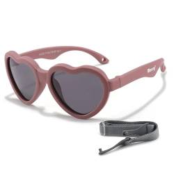 Maesy - Baby Sonnenbrille Maes - 0-2 Jahre - flexibel biegbar - verstellbarer Gummizug - polarisierter UV400 Schutz - Jungen und Mädchen - Baby Herz-Sonnenbrille - Lila, voilett von Maesy