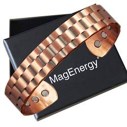 MagEnergy Herren Kupferarmband 99,9% reines Kupfer Magnetarmband mit 6 starken Magneten Geschenk von MagEnergy