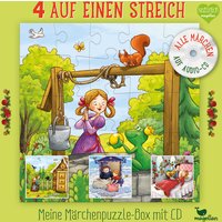 4 auf einen Streich – Meine Märchenpuzzle-Box 4x25-teilig – mit CD von Magellan Verlag