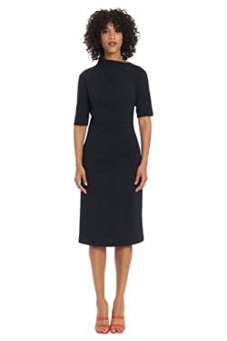 Maggy London Damen Damenkleid mit Seitenfalten und asymmetrischem Ausschnitt und Ellenbogenärmeln Kleid, Twilight Navy, 30 von Maggy London