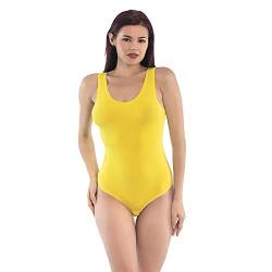 Magi Damenbody ärmellos Damen Body Trägertop aus Baumwolle mit optimale Passform (Gelb, S) von Magi