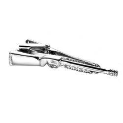 Jahrgang Metall Gewehrgewehr Krawattenklammer Hochzeit Krawatte Verschluss Stiftleiste Silber von MagiDeal