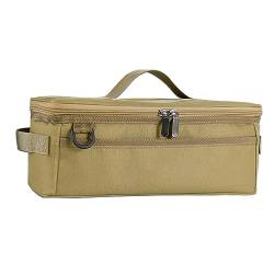 MagiDeal Camping-Kochgeschirr-Aufbewahrungstasche, Kochutensilien-Organizer, leicht, multifunktional, Oxford-Stoff, Handtasche, Aufbewahrungstasche für Grill, Khaki von MagiDeal