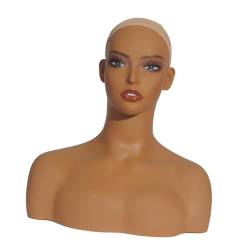 MagiDeal Realistischer weiblicher Schaufensterpuppenkopf, Perückenständer, Salon-Shop, verwenden Sie langlebigen Perückenhalter, Puppenkopfbüste für von MagiDeal