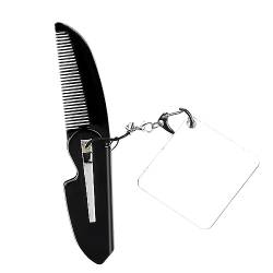 MagiDeal Taschen-Klappkamm mit Schlüsselanhänger, tägliche Pflege, Styling-Haar, tragbar, einfach zu bedienen, einfach zu handhabendes Zubehör mit, Stil b von MagiDeal