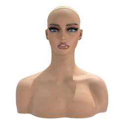 MagiDeal Weiblicher Schaufensterpuppenkopf mit Make-up, professioneller Puppenkopf, Büste, Perückenständer für Hüte, Perücken, Sonnenbrillen, von MagiDeal