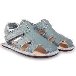 Magical Shoes Babysandalen, Sandalen Barfußschuhe Kinder, Minimalschuhe weich, minimalistische Schuhe Mädchen & Jungs, mit Klettverschluß, Baby Blau Gr. 22, Janu von Magical Shoes