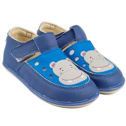 Magical Shoes Babyschuhe, Lauflernschuhe Mädchen & Jungen, Baby Schuhe, Kinderschuhe, weiche Barfußschuhe, Kinder Krabbelschuhe, Kitaschuhe, Hausschuhe Leder, Gr. 27, Gaga – Hippo Blau Vegan von Magical Shoes