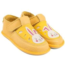 Magical Shoes Babyschuhe Jungen, Leder Barfußschuhe gesund, Sommerschuhe Kinder Junge, rutschfeste Kinderhausschuhe, minimalistische Schuhe, Barefoot Shoes, Gr. 21, Gaga – Rabbit Gelb von Magical Shoes