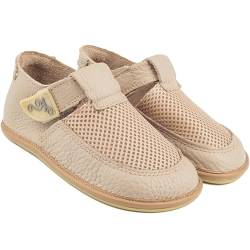 Magical Shoes Barfußschuhe Kinder Mädchen, Kids Barefoot, weiche gesunde Lauflernschuhe Junge, Krabbelschuhe mit Klettverschluss, Frühling – Sommer – Herbst, Gr. 22, Bebe – H.Beige von Magical Shoes